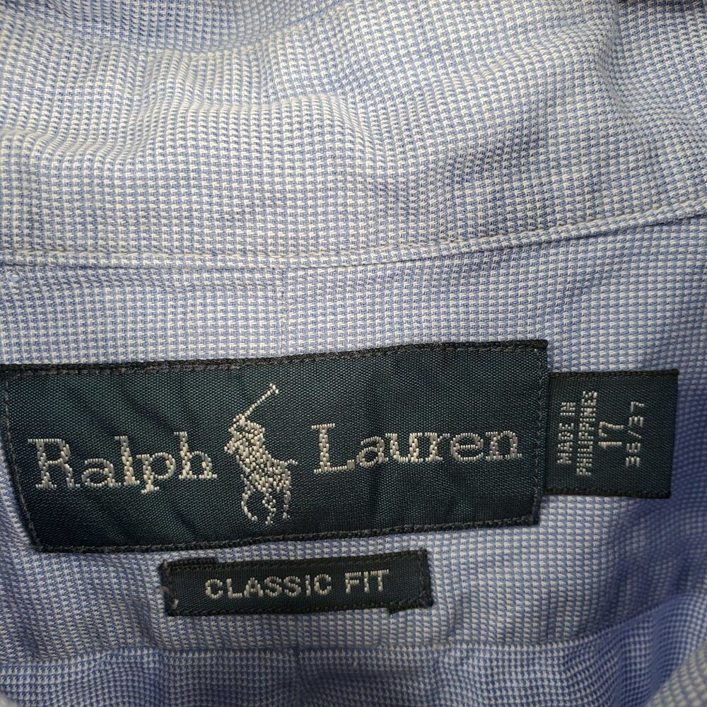 Ralph Lauren Classic Fit Button Down Shirt Casual Long Sleeve 17 36/37 Mens - Picture 3 of 11